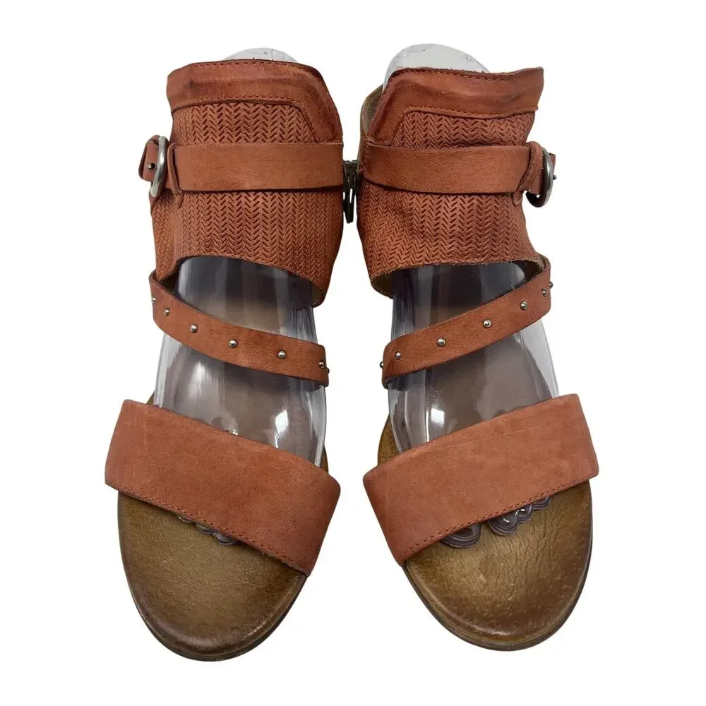 Miz Mooz Farley Genuine Leather Wedge Sandals in Blush EU 40
